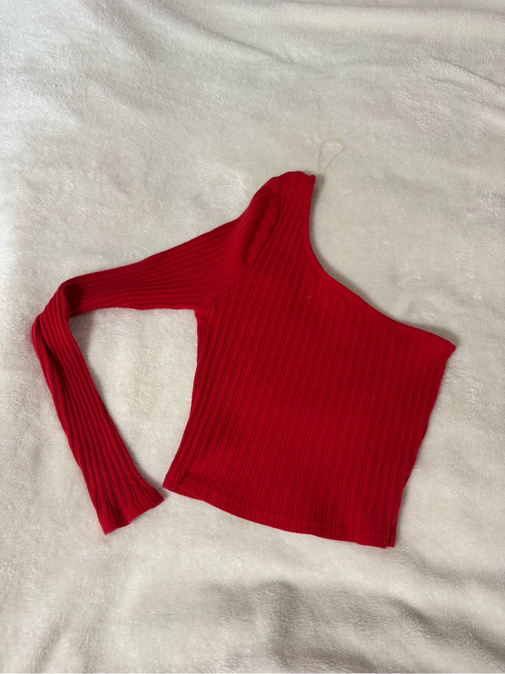 red one shoulder top